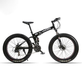Lauxjack mining double-layer bicycle steel folding frame 24 speeds shimano mechanical disc wheel disc brakes 26 "x4.0 fat bike