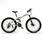 Lauxjack mining double-layer bicycle steel folding frame 24 speeds shimano mechanical disc wheel disc brakes 26 "x4.0 fat bike