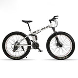 Lauxjack mining double-layer bicycle steel folding frame 24 speeds shimano mechanical disc wheel disc brakes 26 "x4.0 fat bike