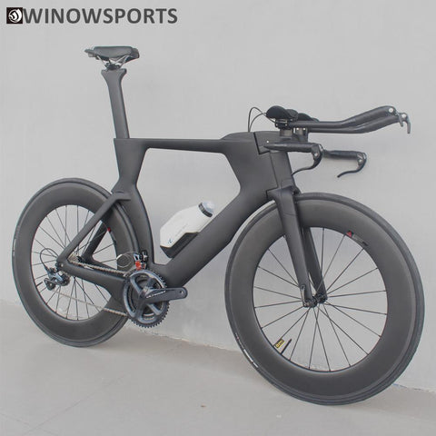 Winowsports 700C Complete Bike TT Bicycle Time Trial Triathlon Carbon Fiber Frame with R8000 Ultegra and Di2 R8060 groupset