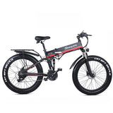 26 Inch Folding Electric Bicycle, 48V 1000W Powerful Motor, Mountain Bike Fat Bike, 5-level Pedal Assist Snow Bike