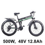 26 Inch Folding Electric Bicycle, 48V 1000W Powerful Motor, Mountain Bike Fat Bike, 5-level Pedal Assist Snow Bike