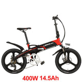 20 Inches Folding Bicycle, Integrated Magnesium Alloy Rim, Folding Electric Mountain Bike, 5 Grade Assist, Suspension Fork