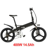 20 Inches Folding Bicycle, Integrated Magnesium Alloy Rim, Folding Electric Mountain Bike, 5 Grade Assist, Suspension Fork
