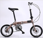 High quality carbon steel 14 inch variable speed bike portable light folding bicycle dual DISC brake,variator for adult/teenager
