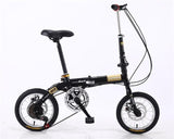 High quality carbon steel 14 inch variable speed bike portable light folding bicycle dual DISC brake,variator for adult/teenager