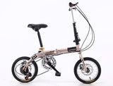 High quality carbon steel 14 inch variable speed bike portable light folding bicycle dual DISC brake,variator for adult/teenager