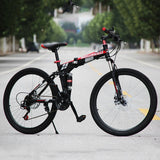 21/24/27/30 Speeds Folding Mountain Bike 24/26 Inch Fat Bike Disc Brake Shock Absorption Fat Tire Snow Bicycle Road Racing Bike