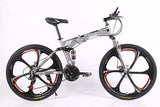 21/24/27/30 Speeds Folding Mountain Bike 24/26 Inch Fat Bike Disc Brake Shock Absorption Fat Tire Snow Bicycle Road Racing Bike