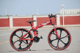 21/24/27/30 Speeds Folding Mountain Bike 24/26 Inch Fat Bike Disc Brake Shock Absorption Fat Tire Snow Bicycle Road Racing Bike