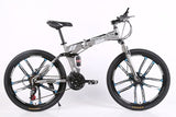21/24/27/30 Speeds Folding Mountain Bike 24/26 Inch Fat Bike Disc Brake Shock Absorption Fat Tire Snow Bicycle Road Racing Bike