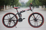 21/24/27/30 Speeds Folding Mountain Bike 24/26 Inch Fat Bike Disc Brake Shock Absorption Fat Tire Snow Bicycle Road Racing Bike