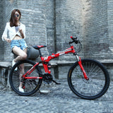 21/24/27/30 Speeds Folding Mountain Bike 24/26 Inch Fat Bike Disc Brake Shock Absorption Fat Tire Snow Bicycle Road Racing Bike