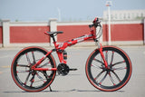 21/24/27/30 Speeds Folding Mountain Bike 24/26 Inch Fat Bike Disc Brake Shock Absorption Fat Tire Snow Bicycle Road Racing Bike
