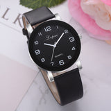 Women Quartz Watch PU Leather Band Black Dial Analog Wrist Watch Women Bracelet Watches Crystal Clock Gift zegarek damski #35
