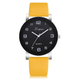 Women Quartz Watch PU Leather Band Black Dial Analog Wrist Watch Women Bracelet Watches Crystal Clock Gift zegarek damski #35