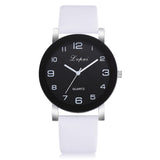 Women Quartz Watch PU Leather Band Black Dial Analog Wrist Watch Women Bracelet Watches Crystal Clock Gift zegarek damski #35