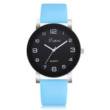 Women Quartz Watch PU Leather Band Black Dial Analog Wrist Watch Women Bracelet Watches Crystal Clock Gift zegarek damski #35