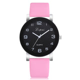 Women Quartz Watch PU Leather Band Black Dial Analog Wrist Watch Women Bracelet Watches Crystal Clock Gift zegarek damski #35