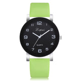 Women Quartz Watch PU Leather Band Black Dial Analog Wrist Watch Women Bracelet Watches Crystal Clock Gift zegarek damski #35