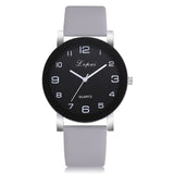 Women Quartz Watch PU Leather Band Black Dial Analog Wrist Watch Women Bracelet Watches Crystal Clock Gift zegarek damski #35
