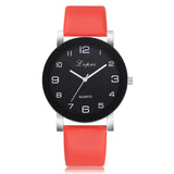 Women Quartz Watch PU Leather Band Black Dial Analog Wrist Watch Women Bracelet Watches Crystal Clock Gift zegarek damski #35